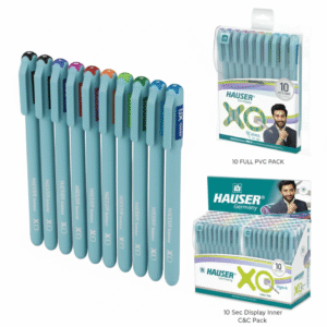 Hauser XO Multicolor Ball Pen Wallet Pack | Multi-Use Pen for Coloring I Pack Of 10 Pens