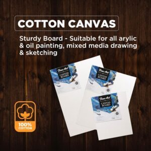 CANVAS BORD Fine Art | All Sizes | Cotton Canvas Board for Acrylic Painting |  White Colour
