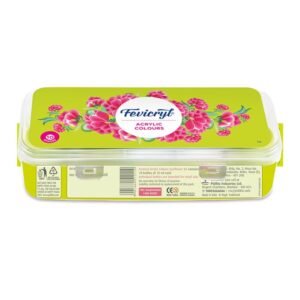 Fevicryl Acrylic Colours Sunflower Kit | 10 Colours x 15 ml or 6 Colours x 15 ml | DIY Paint, Rich Pigment | Multicolour & Multi-surface | Non-Cracking Paint for Canvas, Wood, Leather, Earthenware, Metal