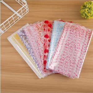 Printed Transparent Cellophane Sheets Pack of 1 Large 20X30 Inch For Gift Packing, Baskets Hampers, Flowers Bunch Wrapping Gift Wrapper (Multicolor)