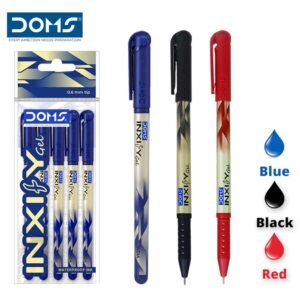 Doms Inxify Gel Pen | Blue/Black/Red | Extra Fast and smooth Writings |  ‎Multicolor Body | Pack of 5 / 25 Pens