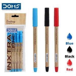 Doms Inxtra Fine Ball Pen | Blue/Black/Red | Extra Fast and smooth Writings |  ‎Multicolor Body | Pack of 5 / 25 Pens