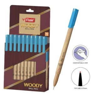 Flair Woody Ball Pen | Blue/Black/Red | Attractive Woody Design | Refillable Pen | Pack of 1 / 10 Pens