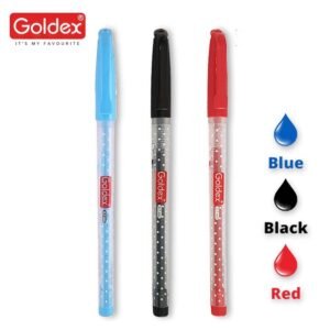 Goldex Cotton Doll Ball Pen | Blue/Black/Red | Extra Fast and smooth Writings |  ‎Multicolor Body | Pack of 5 / 25 Pens