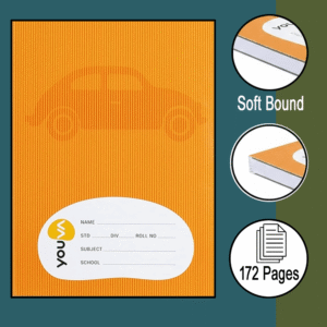 YOUVA Navneet | Brown Cover Notebook: 172 Pages | Single Line | Soft Bound Jumbo Size  (18 cm x 24 cm) - Pack of 1to12