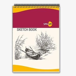Youva Plain Sketch Book | A4 (21 x 29.7 cm) / A3 (42 x 29.7 cm) | 36 Sheets | Top Spiral | Pack of 1